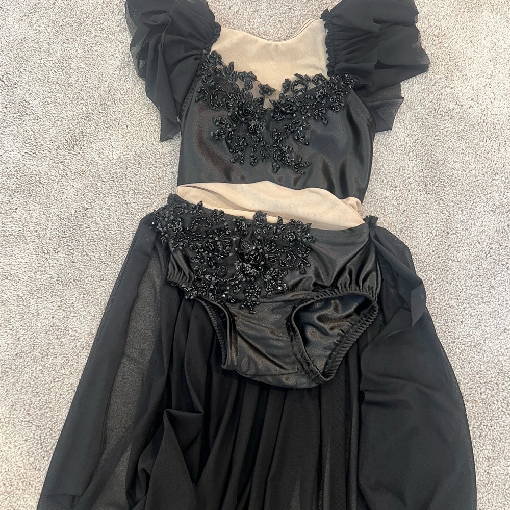 Black Embellished Dance Costume